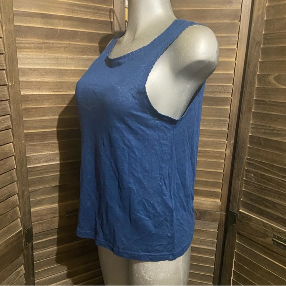 WRAP London Tank Top Cami 100% Linen Size 8 Medium Coastal Blue Elevated Basics - Picture 8 of 8